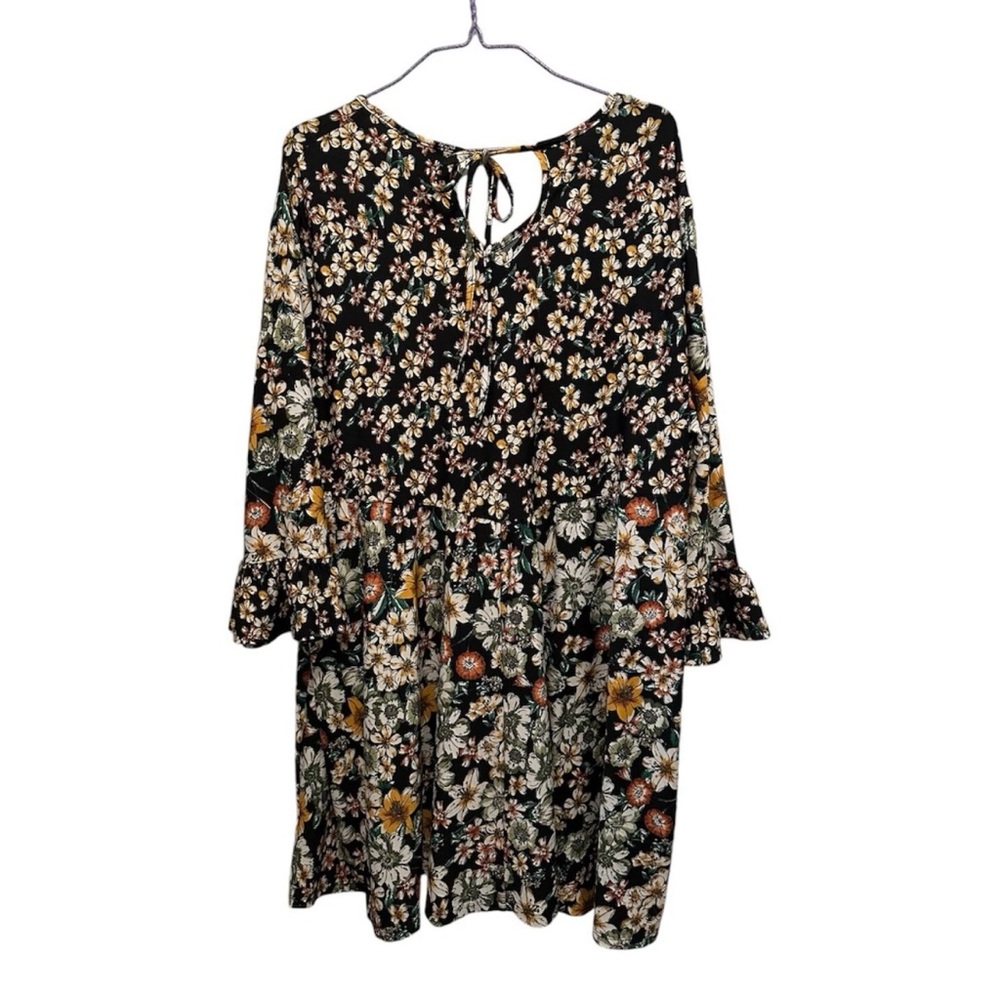 Seven Forty Two Women’s Floral Bell Sleeve Shift Dress  BOHO Sz XL